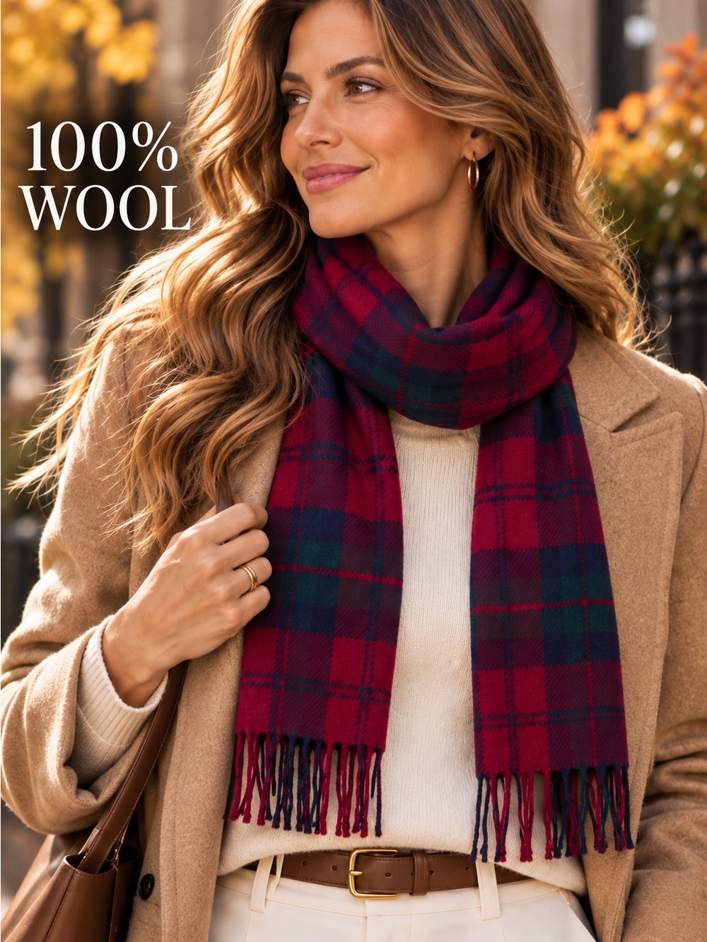 James Pringle Weavers 100% Pure New Wool Tartan Plaid Scarf